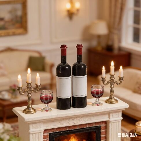 LUOZZY 16 Pcs Miniature Dollhouse Wine Bottles and Glasses - Miniature Wine Accessories in Saudi Arabia