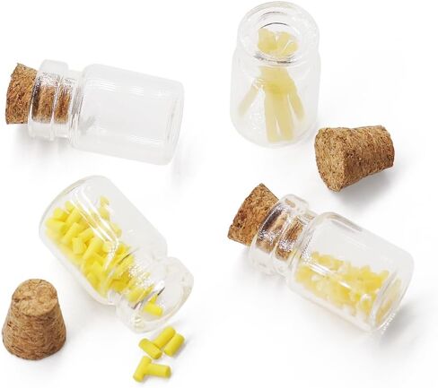 برطمانات زجاجية مصغرة من Odoria Dollhouse: زجاجات زجاجية بمقياس 1/12 حاوية طعام لمطعم المطبخ - علبة صغيرة فارغة مع الفلين 10 قطع in Kuwait