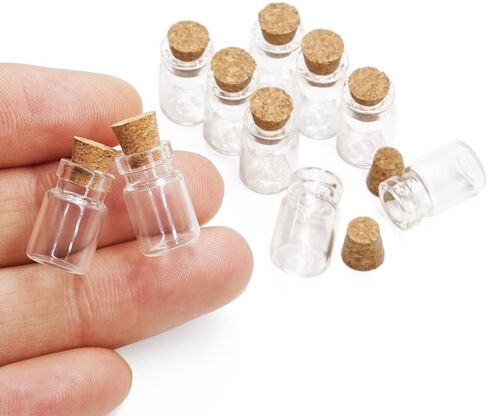 برطمانات زجاجية مصغرة من Odoria Dollhouse: زجاجات زجاجية بمقياس 1/12 حاوية طعام لمطعم المطبخ - علبة صغيرة فارغة مع الفلين 10 قطع in Kuwait