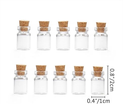 برطمانات زجاجية مصغرة من Odoria Dollhouse: زجاجات زجاجية بمقياس 1/12 حاوية طعام لمطعم المطبخ - علبة صغيرة فارغة مع الفلين 10 قطع in Kuwait