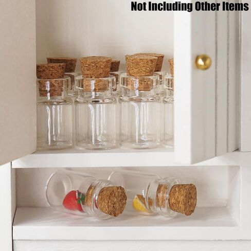 برطمانات زجاجية مصغرة من Odoria Dollhouse: زجاجات زجاجية بمقياس 1/12 حاوية طعام لمطعم المطبخ - علبة صغيرة فارغة مع الفلين 10 قطع in Kuwait