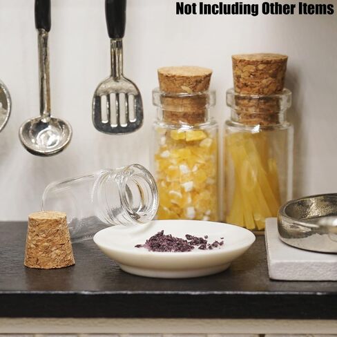 برطمانات زجاجية مصغرة من Odoria Dollhouse: زجاجات زجاجية بمقياس 1/12 حاوية طعام لمطعم المطبخ - علبة صغيرة فارغة مع الفلين 10 قطع in Kuwait