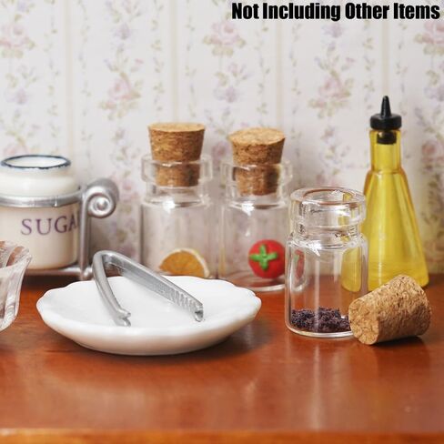 برطمانات زجاجية مصغرة من Odoria Dollhouse: زجاجات زجاجية بمقياس 1/12 حاوية طعام لمطعم المطبخ - علبة صغيرة فارغة مع الفلين 10 قطع in Kuwait