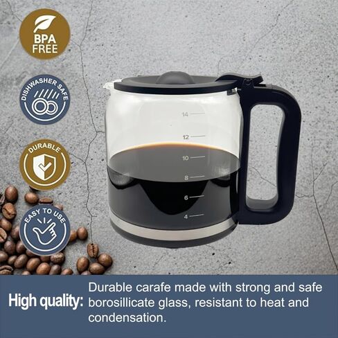 14 Cup Glass Carafe Pot ONLY Compatible with Braun Pure Flavor Coffee Maker KF 5650 in Saudi Arabia