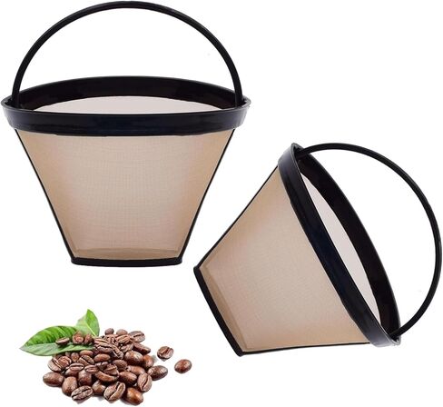 2pcs Reusable #4 Cone Coffee Filter Basket for Ninja and Cuisinart Coffee Makers Coffee Accessories - 2 Pack Permanent Replacement for Ninja and Cuisinart Coffee Brewers in Saudi Arabia