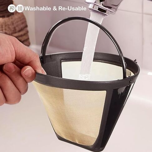 2pcs Reusable #4 Cone Coffee Filter Basket for Ninja and Cuisinart Coffee Makers Coffee Accessories - 2 Pack Permanent Replacement for Ninja and Cuisinart Coffee Brewers in Saudi Arabia