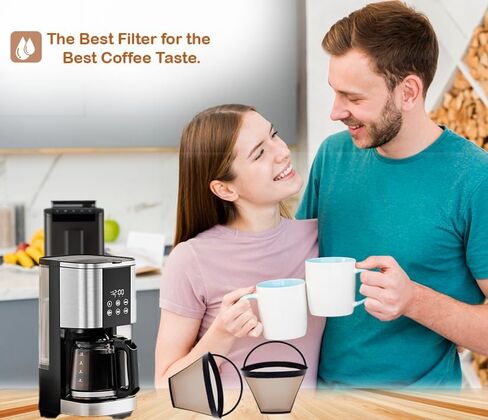 2pcs Reusable #4 Cone Coffee Filter Basket for Ninja and Cuisinart Coffee Makers Coffee Accessories - 2 Pack Permanent Replacement for Ninja and Cuisinart Coffee Brewers in Saudi Arabia