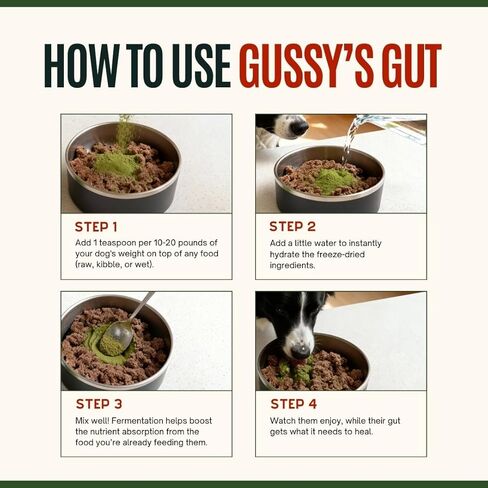 Gussy's Gut Sustain Bioavailable Fermented Prebiotic Supplement Powder for Dog Gut, Digestive & Overall Health- 9 Human Grade Ingredients – Gussy’s Maintain Phase (7.5 Oz) in Saudi Arabia