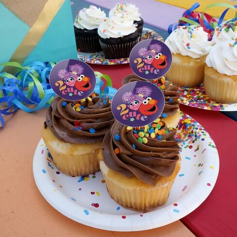 Sesame Street Elmo and Abby 2 Cute Cupcake Picks Toppers Decoration Set of 6 in Saudi Arabia