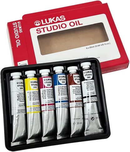 Lukas Studio Artist Oil Color Paints - High-pigment oil paint made with natural binder for artist, painting, & more! - [Assorted Colors - 20 mL] in Saudi Arabia