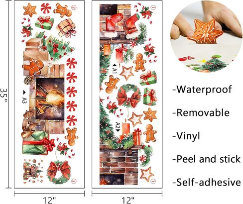 yovkky عيد ميلاد سعيد ملصقات الحائط الشارات، شجرة عيد الميلاد علامة عطلة ماكس ديكور الكلب، 2024 السنة الجديدة الشتاء الأخضر الأحمر مزرعة المنزل ديكورات المطبخ الأطفال الفتيان الفتيات غرفة نوم الفن هدية in Kuwait