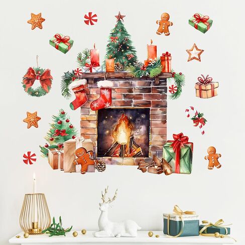 yovkky عيد ميلاد سعيد ملصقات الحائط الشارات، شجرة عيد الميلاد علامة عطلة ماكس ديكور الكلب، 2024 السنة الجديدة الشتاء الأخضر الأحمر مزرعة المنزل ديكورات المطبخ الأطفال الفتيان الفتيات غرفة نوم الفن هدية in Kuwait