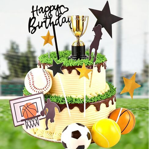 24PCS Sports Cake Topper Sports Cake Decorations for Kids Baby Shower Party Supplies in Saudi Arabia