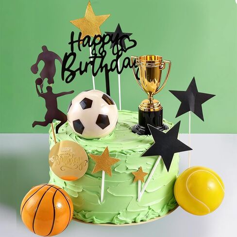 24PCS Sports Cake Topper Sports Cake Decorations for Kids Baby Shower Party Supplies in Saudi Arabia