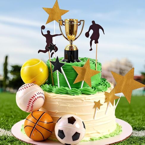 24PCS Sports Cake Topper Sports Cake Decorations for Kids Baby Shower Party Supplies in Saudi Arabia