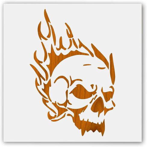 Skull Stencil 8 x 10 Inch – Reusable Plastic Template for Airbrush, Halloween Crafts, Painting, Drawing, and Scrapbooking in Saudi Arabia