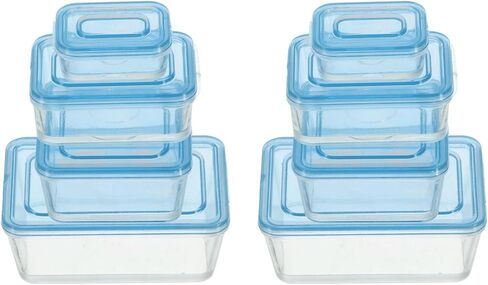 Mini Dollhouse Food Storage Box, Miniature Kitchen Role-Play Plastic Fresh Containers with Lid Perfect for DIY Making & Tiny House Accessories & Craft Model (White & Blue 8Pcs) in Kuwait