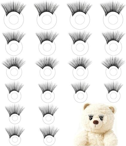 Tingveill Doll Eyelashes Kit for Doll Making, 20 PCS 5 Sizes, Easy to Apply, Eyelash Replacement for DIY Craft & Repair in Saudi Arabia