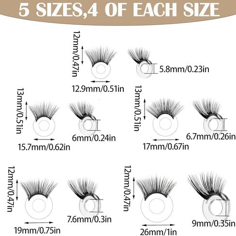 Tingveill Doll Eyelashes Kit for Doll Making, 20 PCS 5 Sizes, Easy to Apply, Eyelash Replacement for DIY Craft & Repair in Saudi Arabia