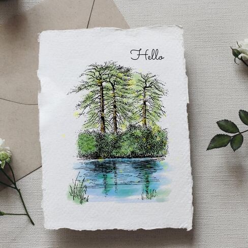 Tree Lake Background Clear Stamps for Card Making and Photo Album Decorations, River Forest Stamps, Nature Scenery Transparent Silicone Stamps for Crafting and DIY Scrapbooking in Saudi Arabia