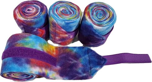 Big Black Horse Tye Dye Fleece Polo Leg Wraps - Set 4 (Pony) in Saudi Arabia