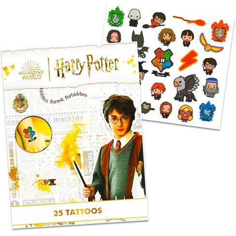Harry Potter Stickers and Tattoos Party Favors Bundle - 50 Temporary Tattoos and 100 Hogwarts Stickers for Kids | Harry Potter Party Favors Set in Saudi Arabia