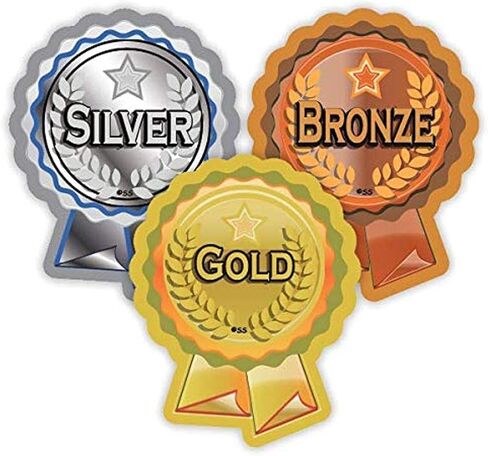 SuperStickers Gold, Silver and Bronze Rosette Stickers (120 Stickers) in Saudi Arabia