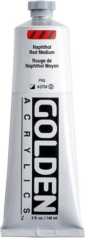 5 Oz Heavy Body Acrylic Color Paints Color: Naphthol Red Medium in Saudi Arabia