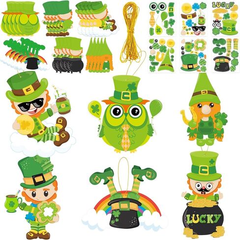 Fancy Land St. Patrick Day Craft Kit for Kids Make A St. Patrick's Day Stickers Leprechauns Shamrock Owl for Party 30Pack in Saudi Arabia