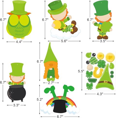 Fancy Land St. Patrick Day Craft Kit for Kids Make A St. Patrick's Day Stickers Leprechauns Shamrock Owl for Party 30Pack in Saudi Arabia