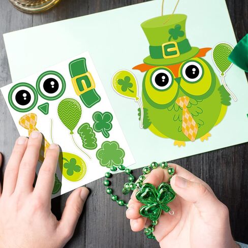 Fancy Land St. Patrick Day Craft Kit for Kids Make A St. Patrick's Day Stickers Leprechauns Shamrock Owl for Party 30Pack in Saudi Arabia