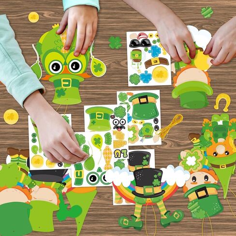 Fancy Land St. Patrick Day Craft Kit for Kids Make A St. Patrick's Day Stickers Leprechauns Shamrock Owl for Party 30Pack in Saudi Arabia