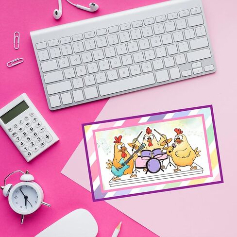 CHGCRAFT Funny Chicken Clear Stamps Cartoon Cute Chicken Transparent Stamps Music Silicone Clear Stamp Seals for Carding Making DIY Scrapbooking Photo Album Decoration, 4.3x6.3 inch in Saudi Arabia