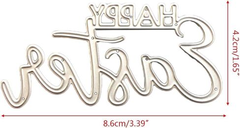 Happy Easter Metal Cutting Dies Stencil Scrapbooking DIY Album Stamp Paper Cuts for Card Making Dies Stencil Words for Card Making Flowers Die Cuts Accessories in Saudi Arabia