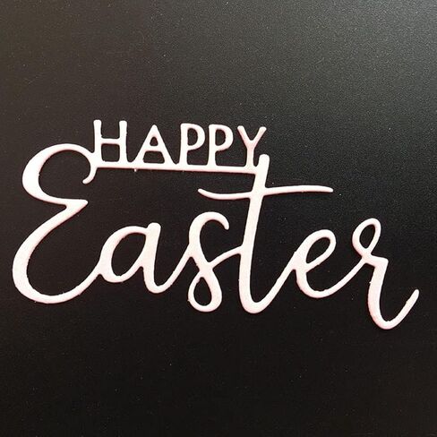 Happy Easter Metal Cutting Dies Stencil Scrapbooking DIY Album Stamp Paper Cuts for Card Making Dies Stencil Words for Card Making Flowers Die Cuts Accessories in Saudi Arabia