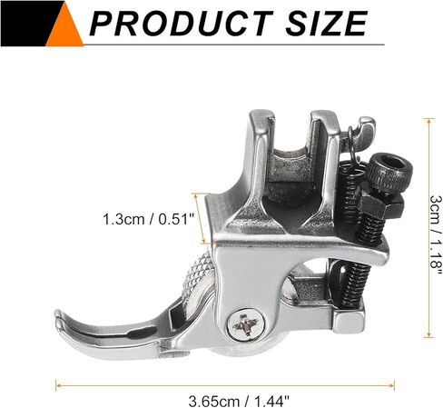 HARFINGTON Adjustable Sewing Presser Foot with Wheel Stainless Steel Zipper Presser Foot Stitching PVC Leather Fabric for Industrial Sewing Machine in Saudi Arabia