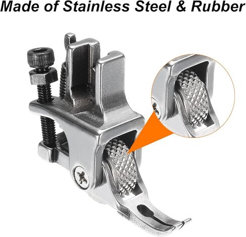 HARFINGTON Adjustable Sewing Presser Foot with Wheel Stainless Steel Zipper Presser Foot Stitching PVC Leather Fabric for Industrial Sewing Machine in Saudi Arabia