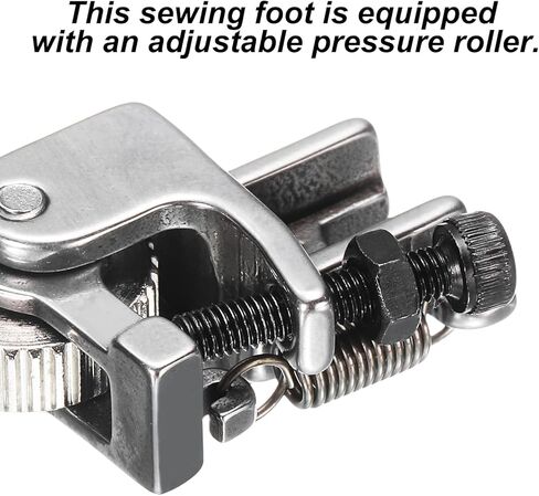 HARFINGTON Adjustable Sewing Presser Foot with Wheel Stainless Steel Zipper Presser Foot Stitching PVC Leather Fabric for Industrial Sewing Machine in Saudi Arabia