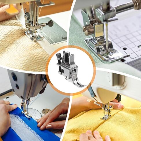 HARFINGTON Adjustable Sewing Presser Foot with Wheel Stainless Steel Zipper Presser Foot Stitching PVC Leather Fabric for Industrial Sewing Machine in Saudi Arabia