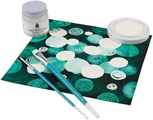 سائل إخفاء أرتاراما من جيري لمجموعة الطلاء بالألوان المائية مع زجاجة 40 مل، مجموعة 10 فرش صناعية، 2 التقاط أسمنت مطاطي؛ تفاصيل دقيقة، سهلة الإزالة in Kuwait