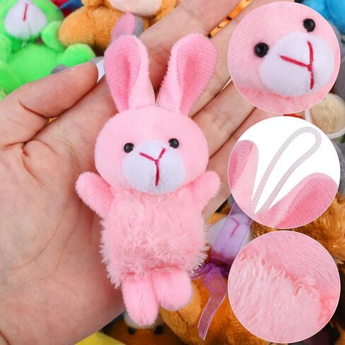 Fovths 64 Pieces Mini Plush Animals Toys Set Cute Small Stuffed Animal Keychain Jungle Animal Decor Goodie Bag Basket Fillers for Birthday Christmas Party in Saudi Arabia