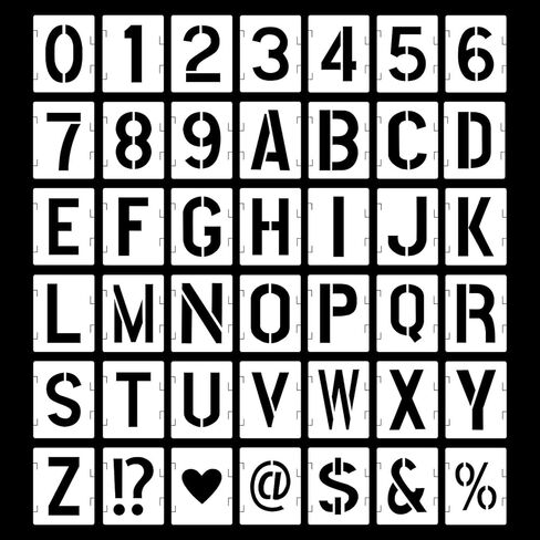 42pcs Letter Stencils, 2 inch Reusable Plastic Letter Number Template Symbol Numbers Craft Stencils for Painting DIY Art Projects Decoration in Saudi Arabia