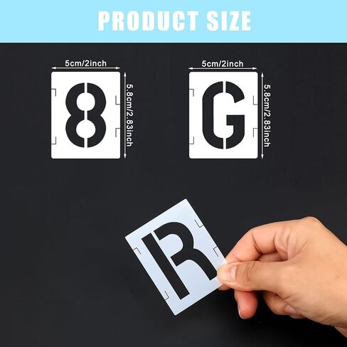 42pcs Letter Stencils, 2 inch Reusable Plastic Letter Number Template Symbol Numbers Craft Stencils for Painting DIY Art Projects Decoration in Saudi Arabia