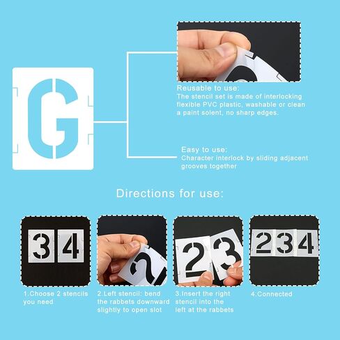 42pcs Letter Stencils, 2 inch Reusable Plastic Letter Number Template Symbol Numbers Craft Stencils for Painting DIY Art Projects Decoration in Saudi Arabia