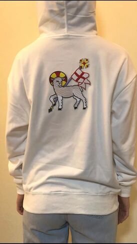Cute-Patch 6.5" Agnus Dei Easter Lamb Embroidered Iron On Patch Christian Design SCA in Saudi Arabia