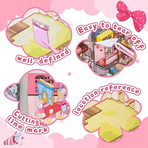 12 Sets 3D Sticker Scene Book 3D House Stickers DIY Cute Scene Stickers Make Your Own Scenes Miniature Room Sticker Therapy for Relief Stress Pass The Time in Saudi Arabia