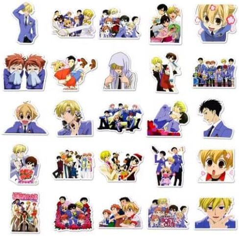 50 قطعة ملصقات قرطاسية أنيمي Ouran High School Host Club ملصق القرطاسية طالب الكرتون مقاوم للماء الكتابة على الجدران تزيين in Saudi Arabia