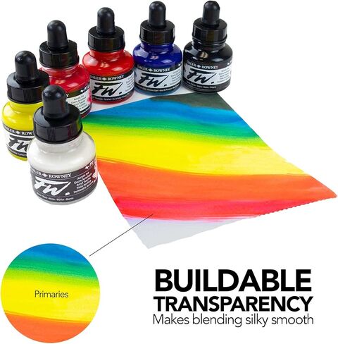 Daler-Rowney FW Acrylic Ink Bottle Antelope Brown - Versatile Acrylic Drawing Ink for Artists and Students - Permanent Calligraphy Ink - Archival Ink for Illustrating and More in Saudi Arabia