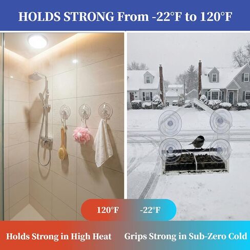 Suction Hook, 14 Packs Combo -4 Small 8 Medium 2 Large,Waterproof Bathroom Suction Hooks for Shower, Kitchen, Window Suction Cups with Hooks - Removable Wreath Door Hanger in Saudi Arabia