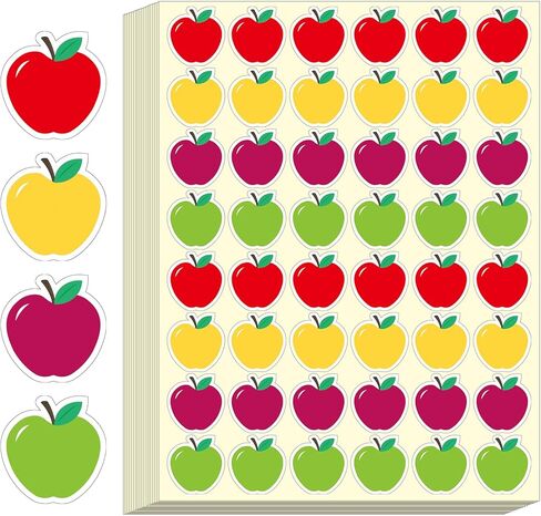 Anwyll Apple Stickers - Red Apple Shaped Stickers for Kids Classroom 480Pcs 1'' Mini Cute Fruit Apples Sticker Self Adhesive Teacher Reward Sticker for Back to School Apples Decoration Craft Seal in Saudi Arabia